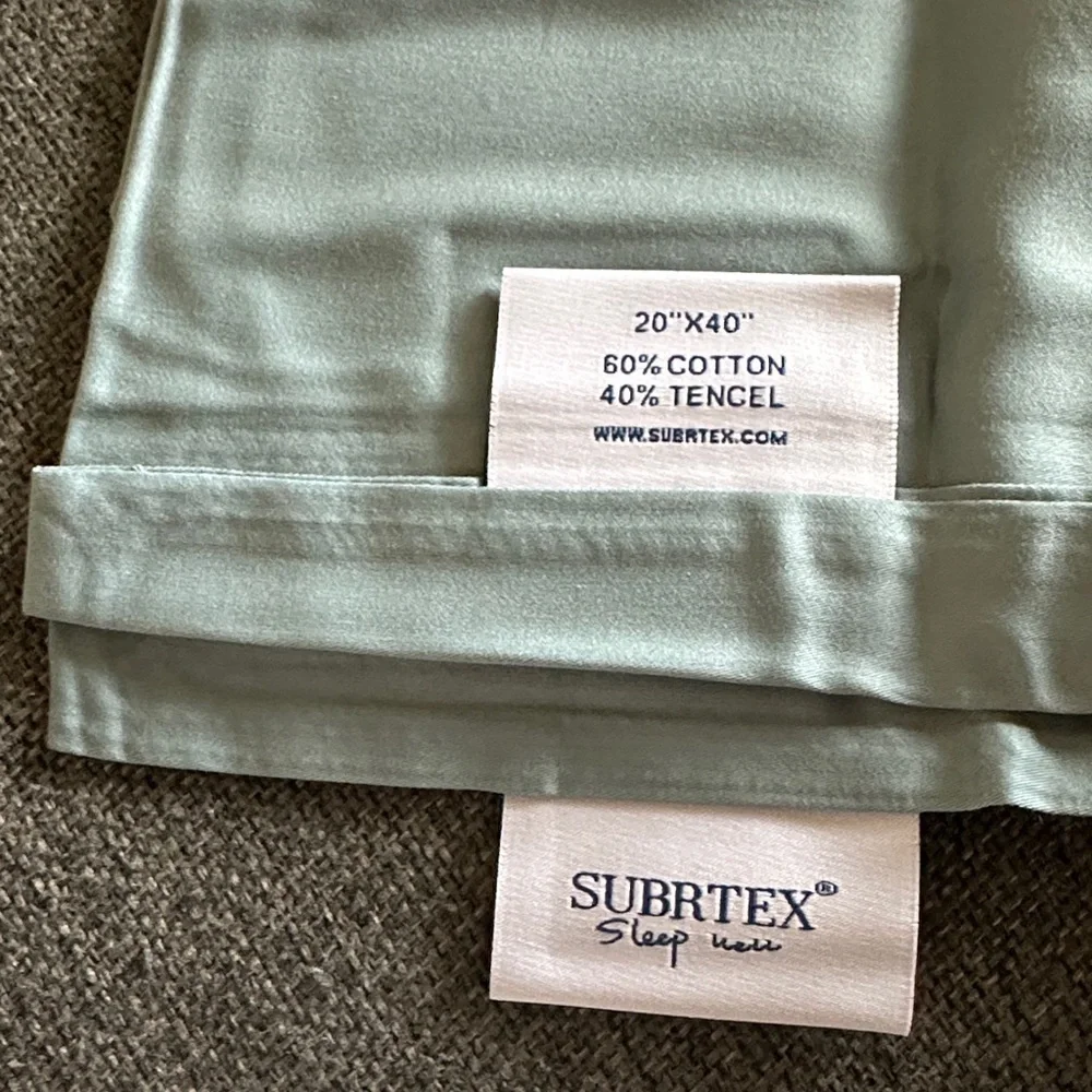 NEW SUBRTEX Luxury Cotton Pillowcase Set for Hair and Skin - Tencel Shams 2-Pack
